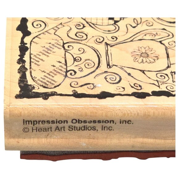 Vtg Wooden Rubber Stamp Lot of 60 Mixed Crafts Floral Sentiments & Decorative - Picture 14 of 16